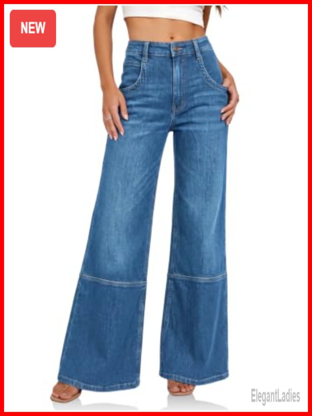 High Waisted Bell Bottom Jeans Flared Denim Pants Stretchable